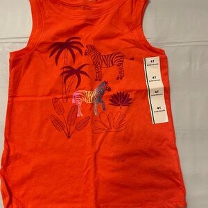 Cat & Jack toddler girls tank top size 4T Zebra orange NWT